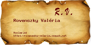 Rovenszky Valéria névjegykártya
