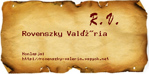 Rovenszky Valéria névjegykártya